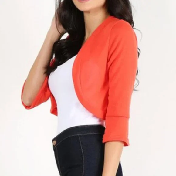 Pretty Young Thing Orange Cardigan - Picture 2 of 3